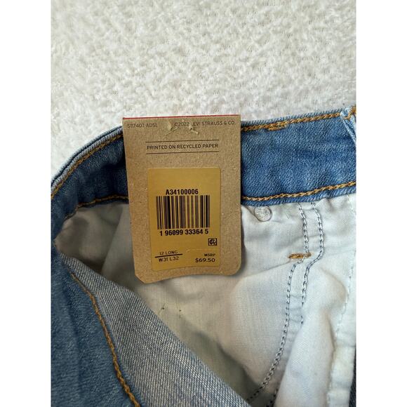 NWT Levis 726 Womens Size 12 Long High Rise Flare Jeans Distressed Light Wash - Picture 3 of 8